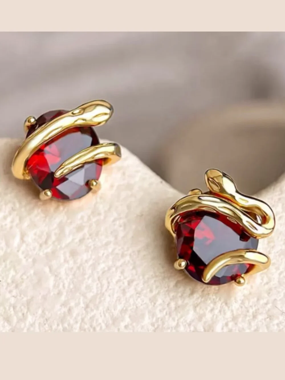 14K Gold Womens 2ct Red Ruby Gemstone Stud Earrings Ladies 14 K Silver Jewelry